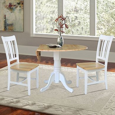 International Concepts San Remo Dual Drop Leaf Table & Chair 3-piece Set