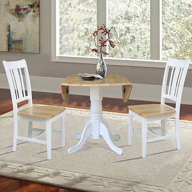 International Concepts San Remo Dual Drop Leaf Table & Chair 3-piece Set