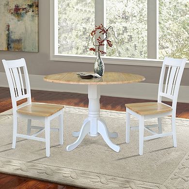 International Concepts San Remo Dual Drop Leaf Table & Chair 3-piece Set