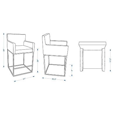 MANHATTAN COMFORT Ambassador Counter Stool 3-piece Set