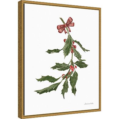 Amanti Art Peace and Joy Holly Framed Canvas Wall Art