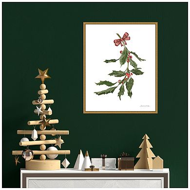 Amanti Art Peace and Joy Holly Framed Canvas Wall Art