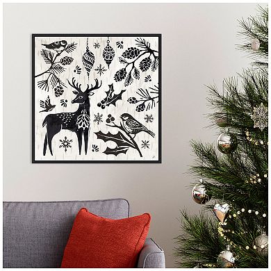 Amanti Art Woodcut Christmas III Framed Canvas Wall Art