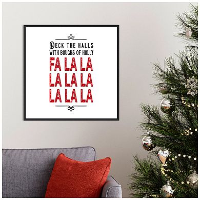 Amanti Art Deck the Halls Red Framed Canvas Wall Art