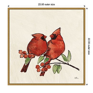 Amanti Art Christmas Lovebirds IX Framed Canvas Wall Art