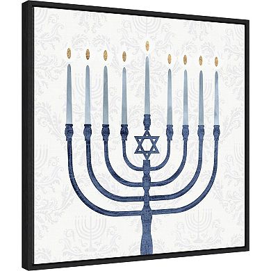 Amanti Art Sophisticated Hanukkah II Framed Canvas Wall Art