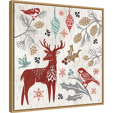 Amanti Art Woodcut Christmas III Framed Canvas Wall Art