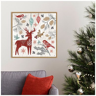 Amanti Art Woodcut Christmas III Framed Canvas Wall Art