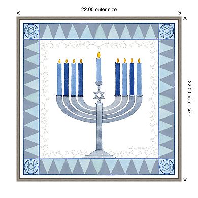 Amanti Art Celebrating Hanukkah III Framed Canvas Wall Art