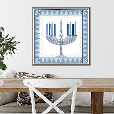 Amanti Art Celebrating Hanukkah III Framed Canvas Wall Art