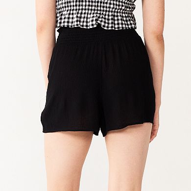 Juniors' SO® Print Button-Front Shorts