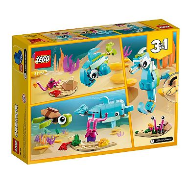 LEGO Creator 3-in-1 Dolphin and Turtle 31128 Building Kit (137 Pieces)