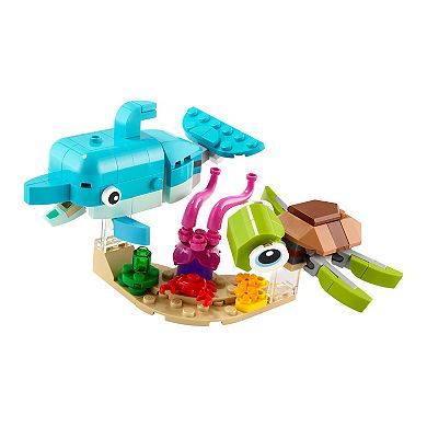 LEGO Creator 3-in-1 Dolphin and Turtle 31128 Building Kit (137 Pieces)