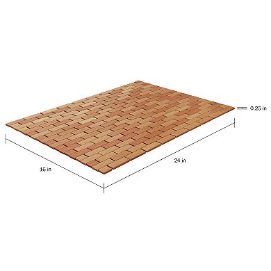 Hastings Home Bamboo Non-Slip Bath and Shower Mat