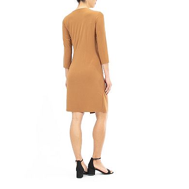 Nina leonard shop faux wrap dress