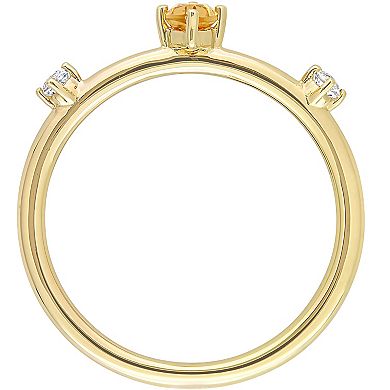 Stella Grace 10k Gold Citrine & White Topaz Stackable Ring