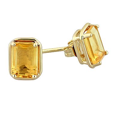 Stella Grace 14k Gold Octagon Citrine Stud Earrings