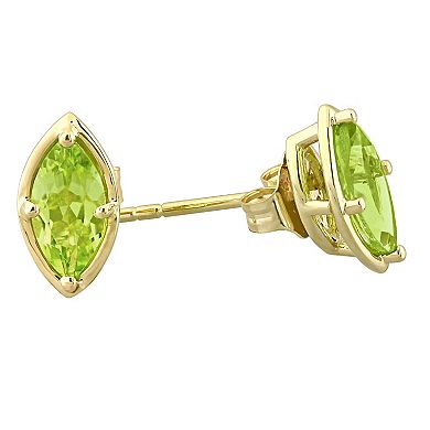 Stella Grace 14k Gold Marquise Peridot Stud Earrings