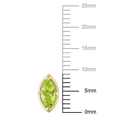 Stella Grace 14k Gold Marquise Peridot Stud Earrings