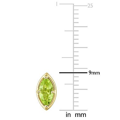 Stella Grace 14k Gold Marquise Peridot Stud Earrings