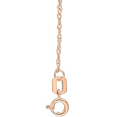 Stella Grace 10k Rose Gold Garnet & 1/8 Carat T.W. Diamond Halo Necklace