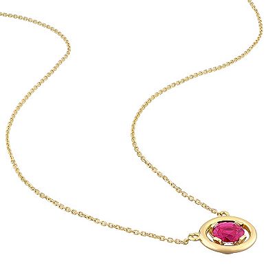 Stella Grace 14k Gold Created Ruby Floating Solitaire Necklace