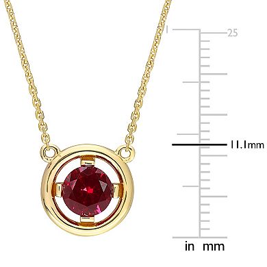 Stella Grace 14k Gold Created Ruby Floating Solitaire Necklace