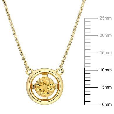 Stella Grace 14k Gold Citrine Floating Solitaire Necklace