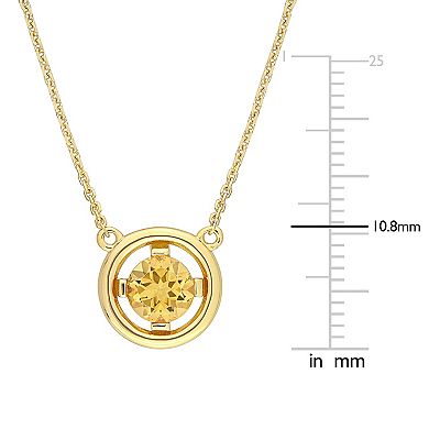 Stella Grace 14k Gold Citrine Floating Solitaire Necklace