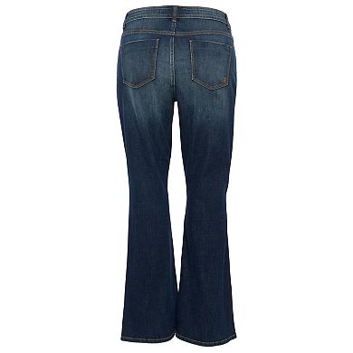Juniors' Plus Indigo Rein High-Rise Flare Jeans