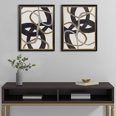 Madison Park 2-Piece Moving Midas Abstract Gold Foil Framed Canvas Set