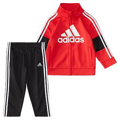 Baby Boy adidas Tricot Logo Graphic Colorblock Track Jacket & 3-Stripe Pants Set