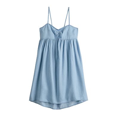 Juniors' SO® Cinched Front Babydoll Mini Dress