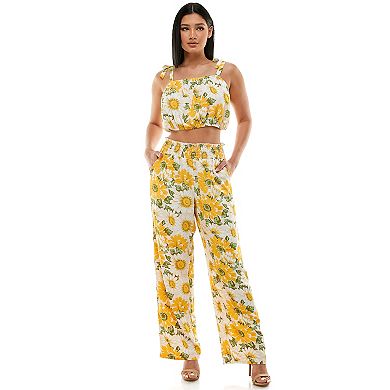 Juniors' Lily Rose Smocked Waist Pants