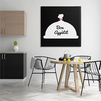 Stupell Home Decor Bon Appetit Mustache Chef Canvas Wall Art