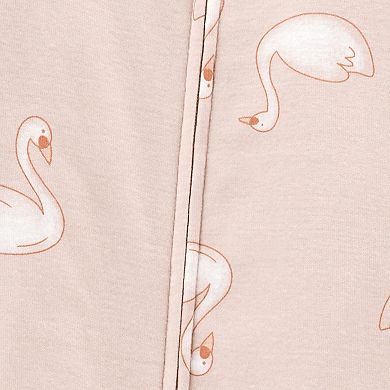 Baby Girl Carter's Swan Print Footie Pajamas