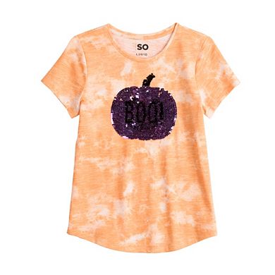 Girls 6-20 SO® Favorite Halloween Flip Sequins Graphic Tee in Regular & Plus Size