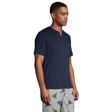 Mens Lands' End Henley Pajama Sleep Shirt