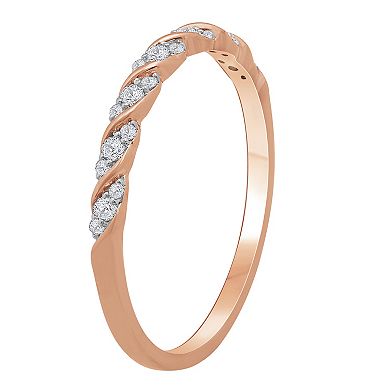 10k Rose Gold 1/8 Carat T.W. Diamond Stream Stackable Ring