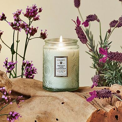 French Cade & Lavender Glass Jar Candle