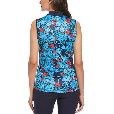 Women's Grand Slam Sleeveless Floral Golf Polo