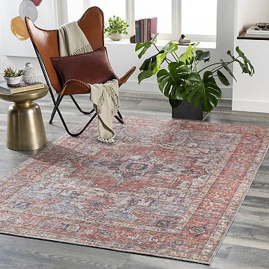 Decor 140 Burcham Traditional Washable Area Rug