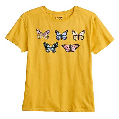 Juniors' Butterfly Graphic Tee