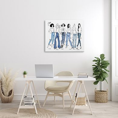 Girls Stupell Home Decor Denim By Decades Female Fashion Jeans Blue White Wall Art