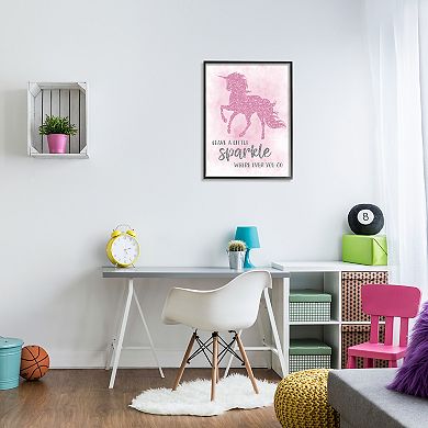 Girls Stupell Home Decor Leave A Little Sparkle Phrase Pink Shimmer Unicorn Wall Art