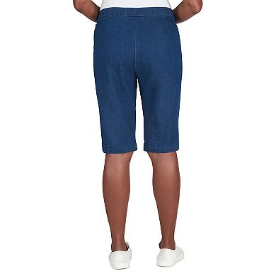 Petite Alfred Dunner Pull-On Bermuda Denim Shorts