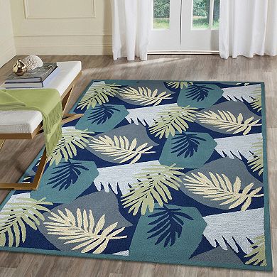 Liora Manne Capri Patchwork Palms Indoor/Outdoor Rug