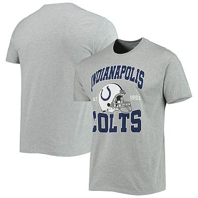 Men's Junk Food Heathered Gray Indianapolis Colts Helmet T-Shirt