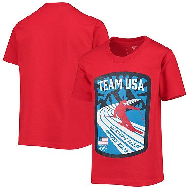 Youth Red Team USA Mountain Skiing T-Shirt