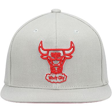 Men's Mitchell & Ness Gray Chicago Bulls Hardwood Classics Tonal Snapback Hat